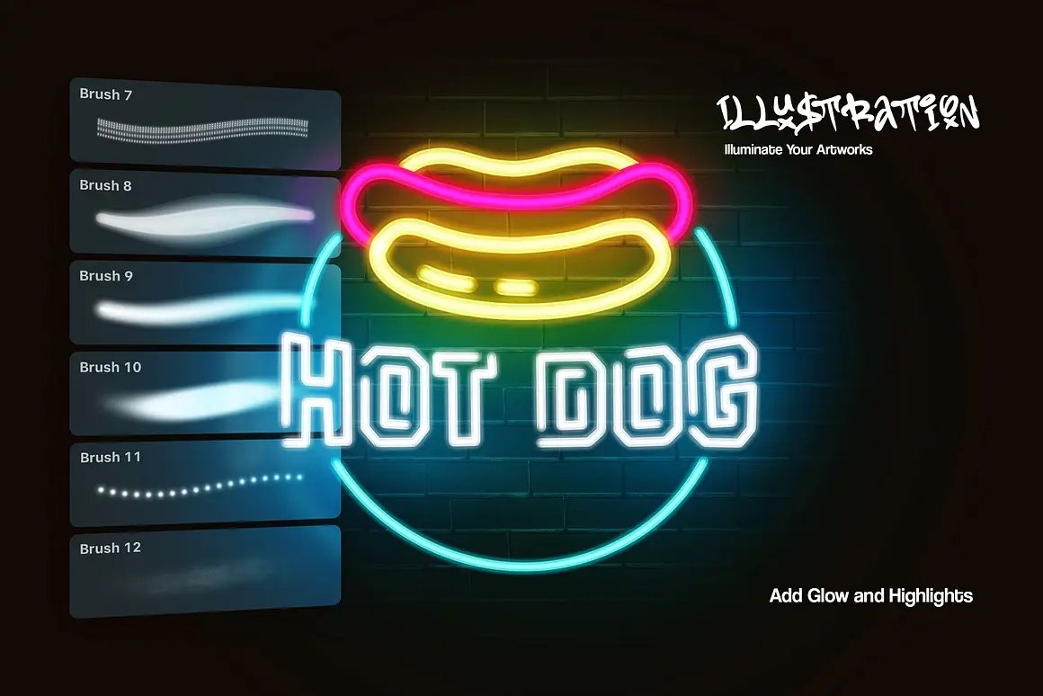 Neon Light Procreate Brushes 7 neon light procreate brushes2 81564