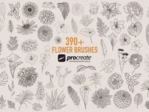 390 plants & flowers stamp brushes procreate (1) 83985