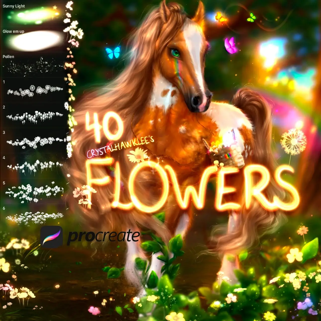 40 FREE Flower Brushes for Procreate app