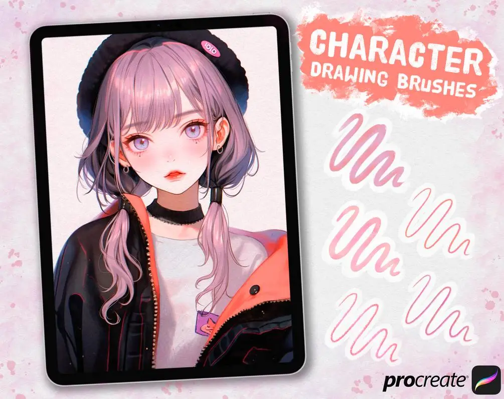 Aesthetic Character Drawing Brushes for Procreate