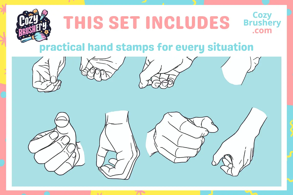 Character Hand Stamps Procreate 5 character hand stamps procreate2 82357