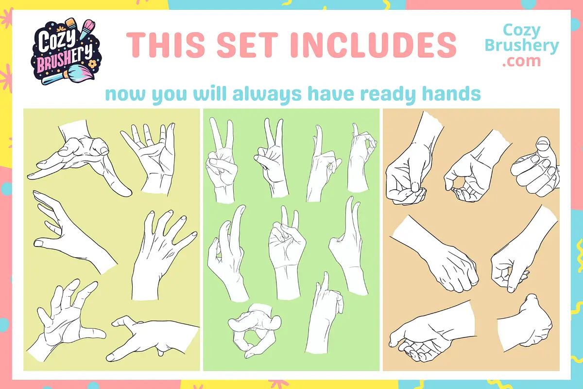 Character Hand Stamps Procreate 4 character hand stamps procreate3 82530