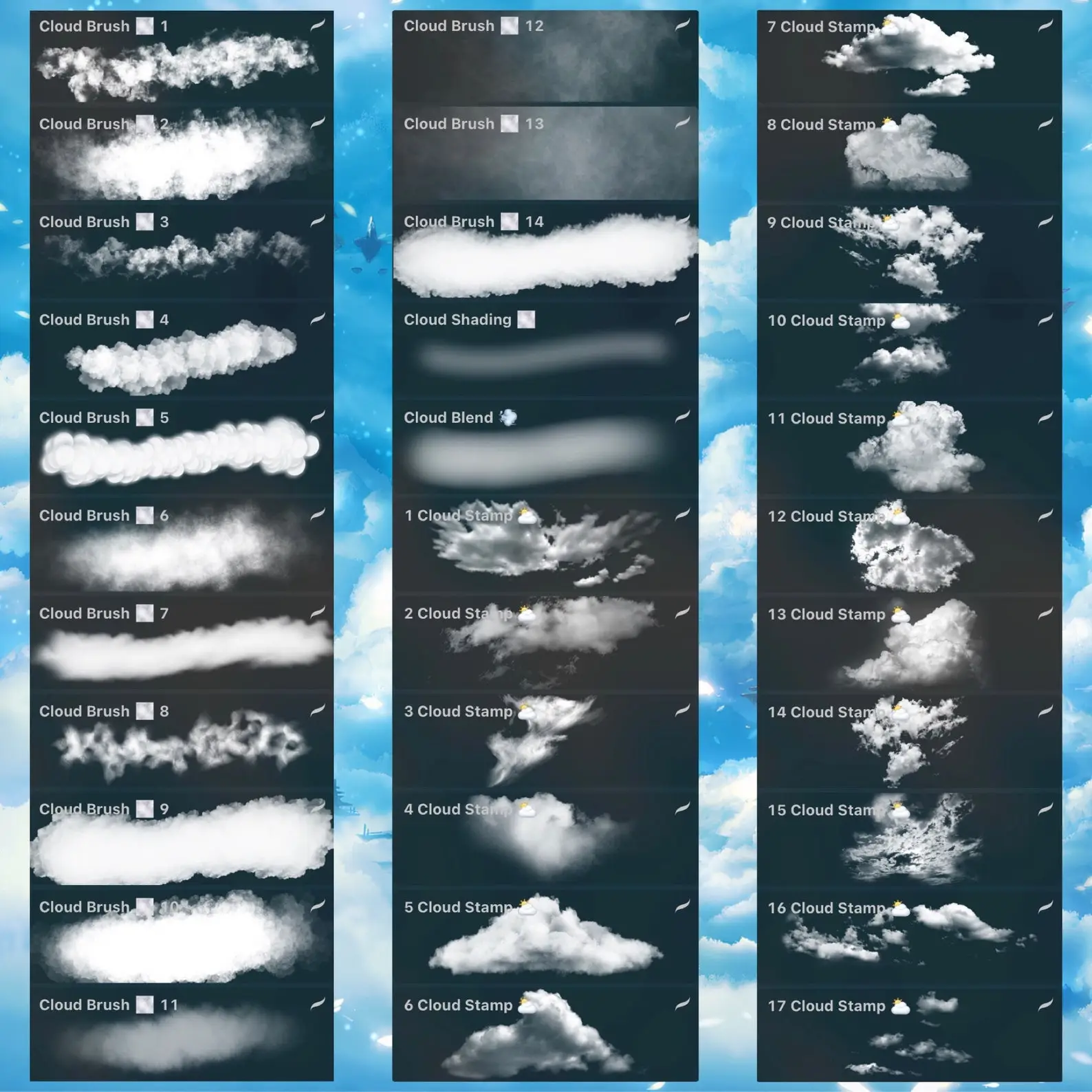 Cloud V2 BrushSet procreate stamp 3 cloud v2 brushset procreate stamp (2) 82119