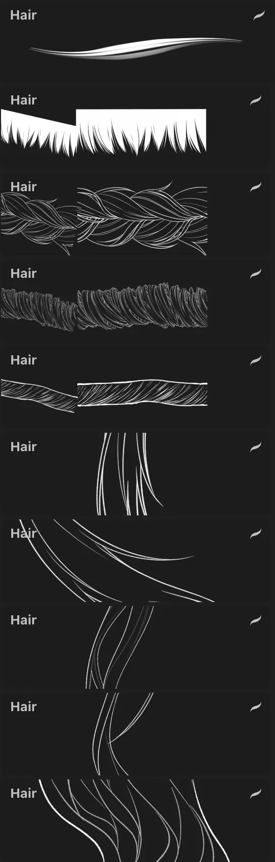 Anime hair brush pack for procreate 3 free anime hair brush pack for procreate! (2) 82037