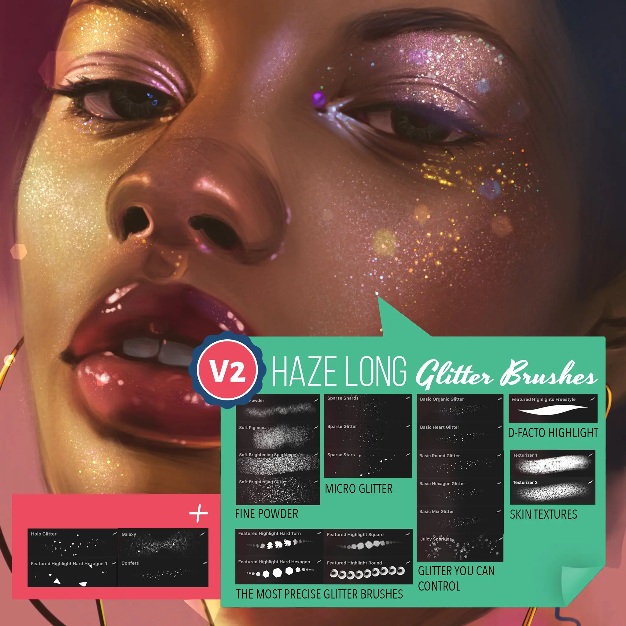 Glitter brushes v.2 procreate