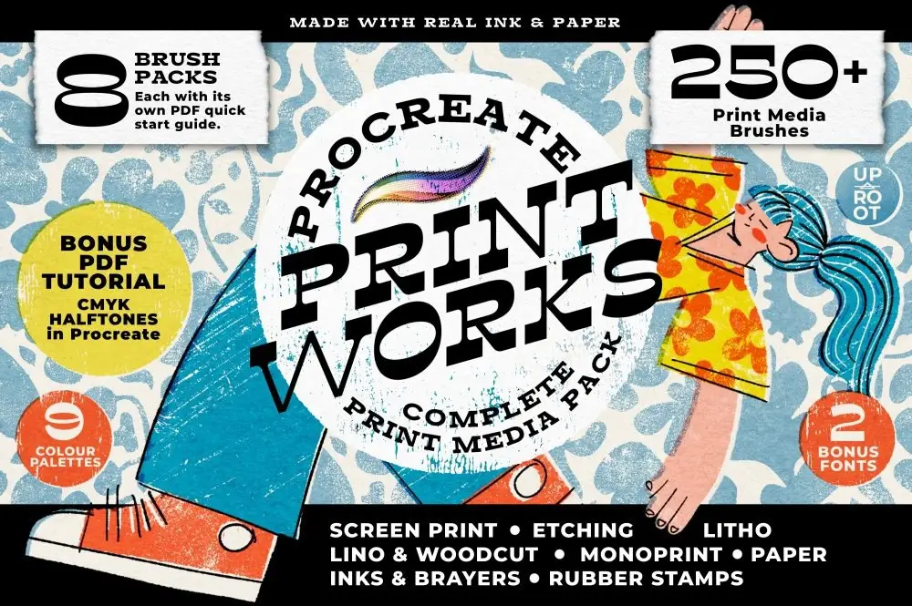 Procreate Brushes and Palettes Bundle - 11 Packs 3 procreate print works media pack 81918