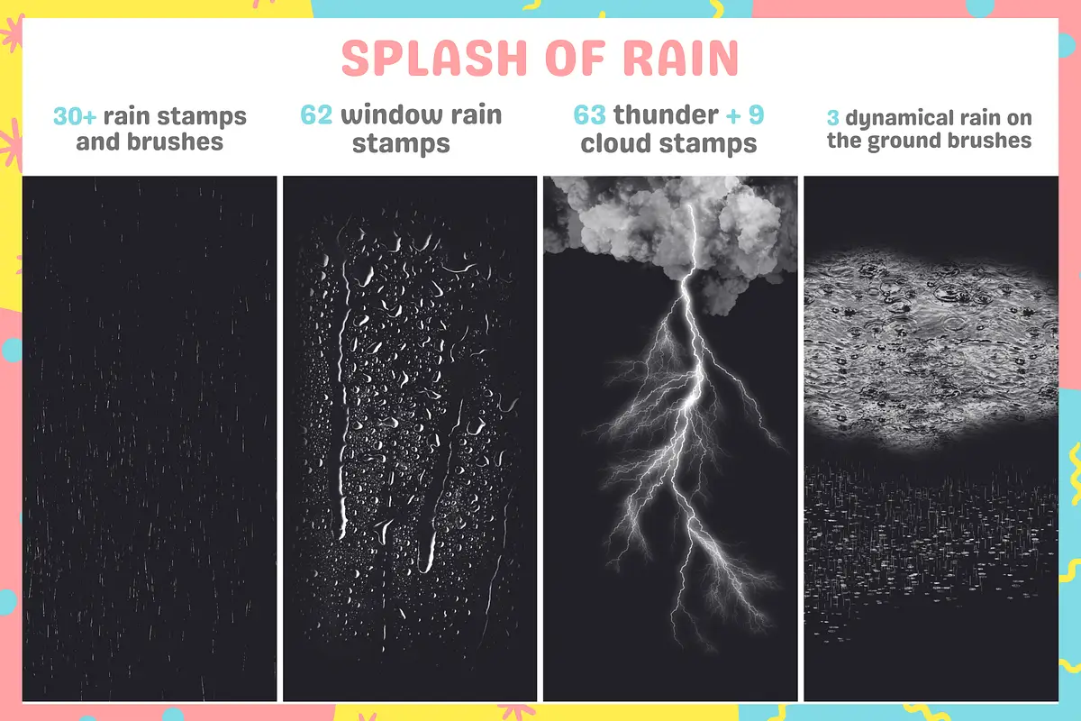 Procreate Rain and Thunder Brushes 5 procreate rain and thunder brushes2 82642