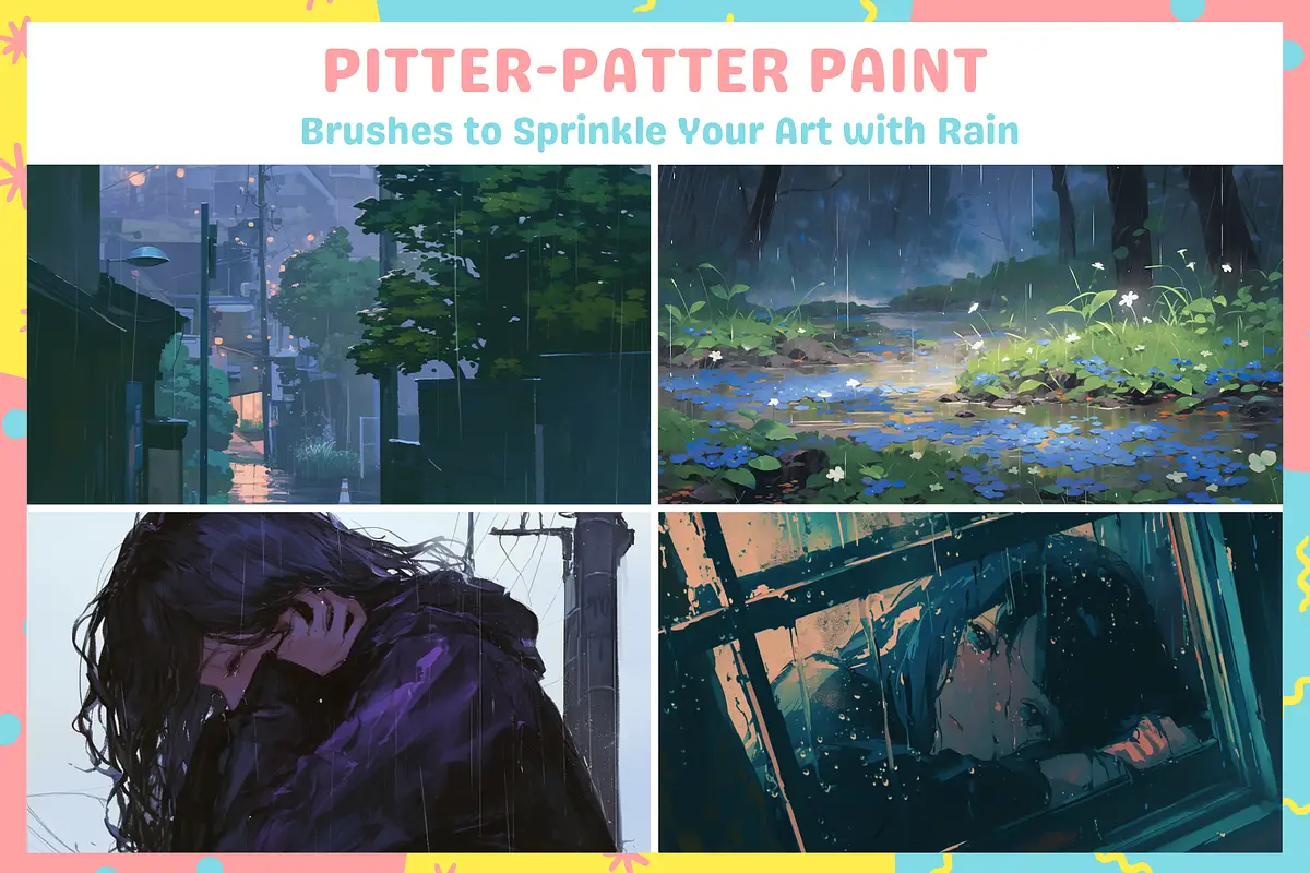 Procreate Rain and Thunder Brushes 3 procreate rain and thunder brushes5 82674