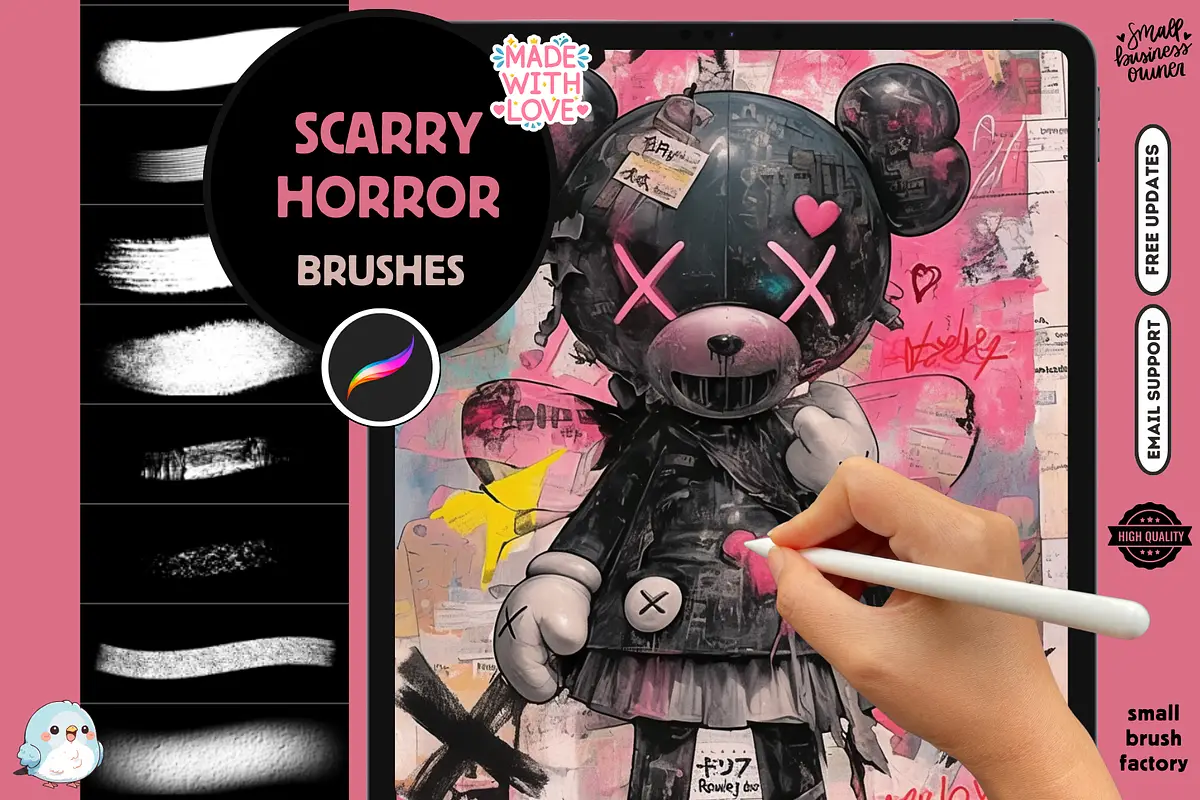 Scary Horror Procreate Gunge Brushes