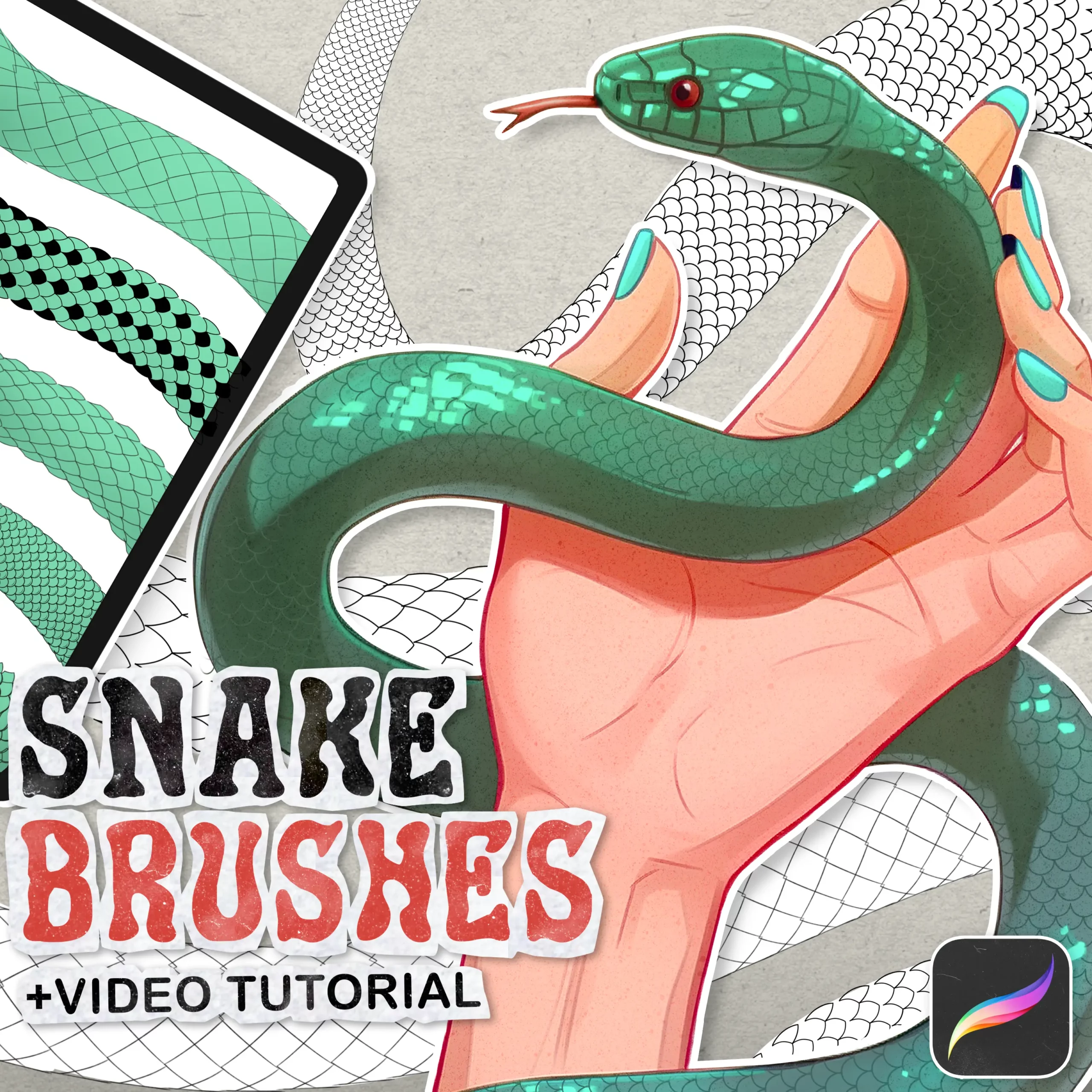 50 Snake Brushes for Procreate