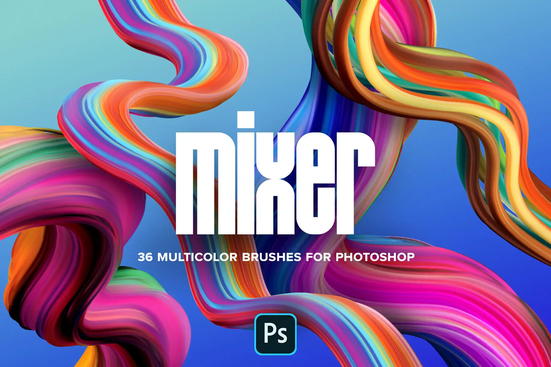 Adobe Photoshop Abstract Paint Brushes and Palettes Bundle - 24 Packs 5 mixer – multicolor brushes for photoshop 84225