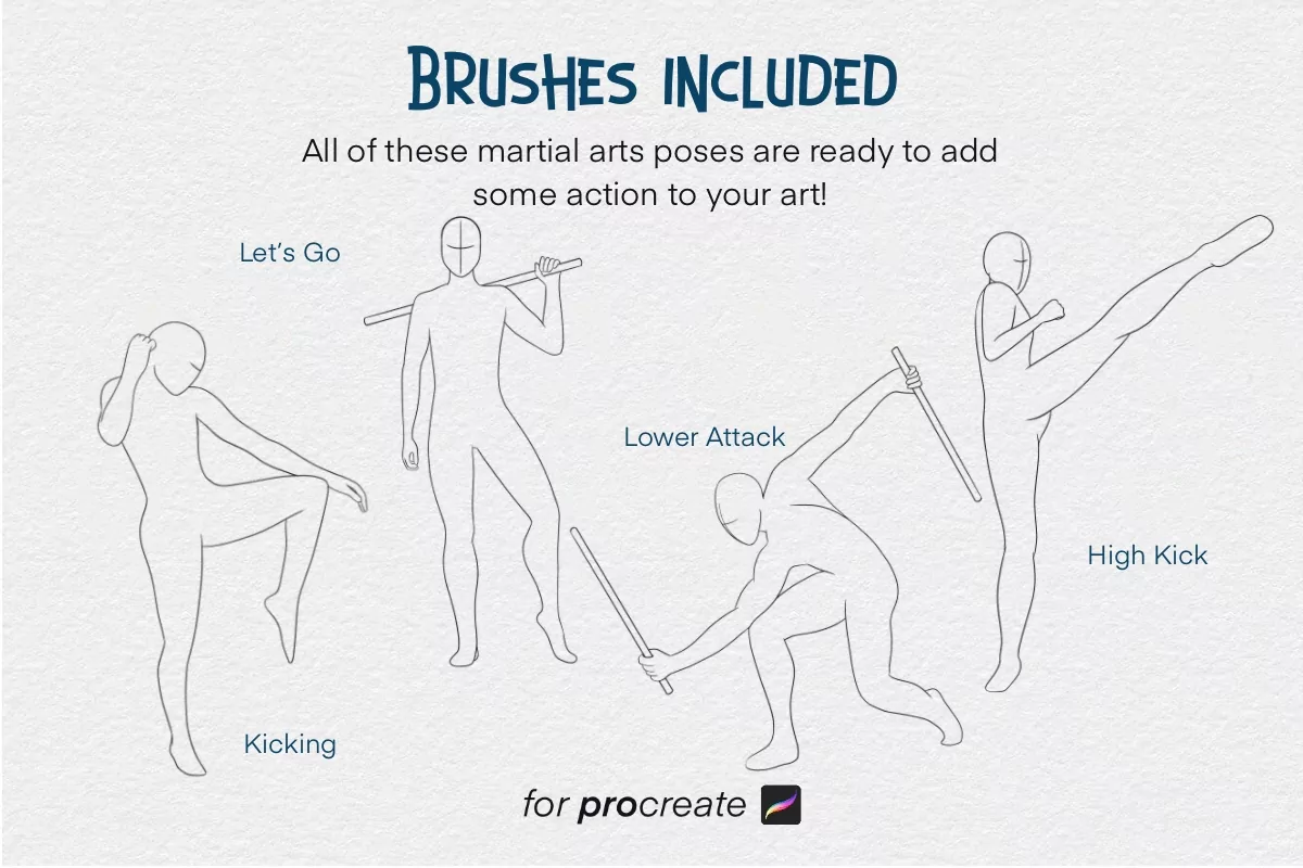 Action Poses Brush Set Vol 2 4 action poses brush set vol 25 84464