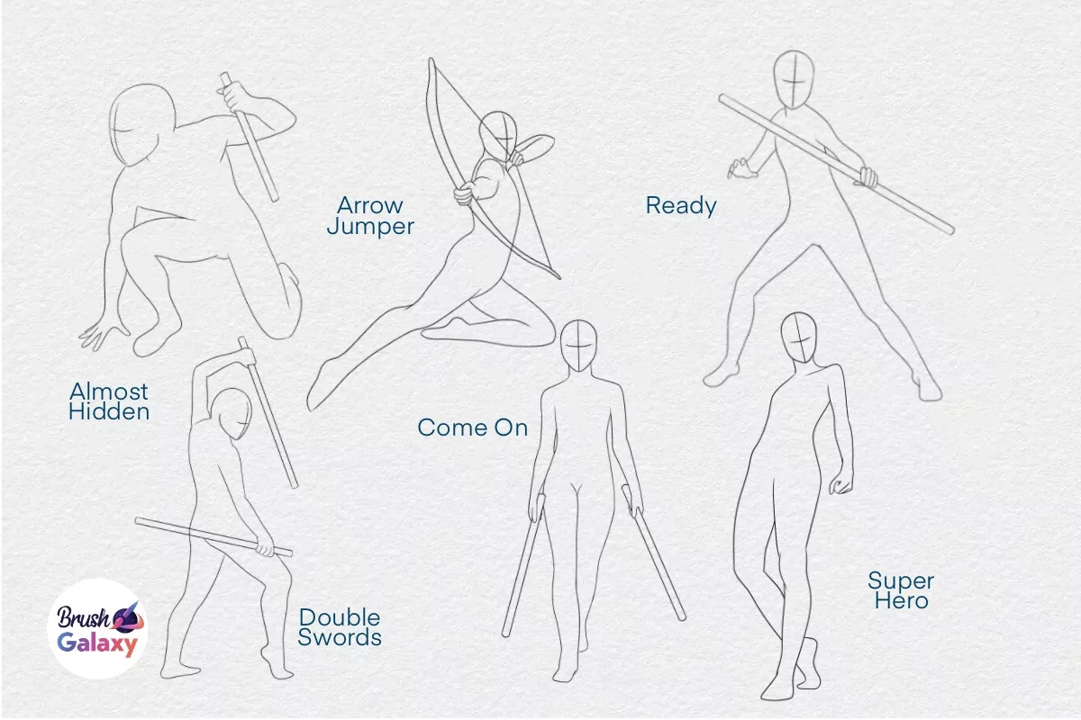 Action Poses Brush Set Vol 2 3 action poses brush set vol 26 84465