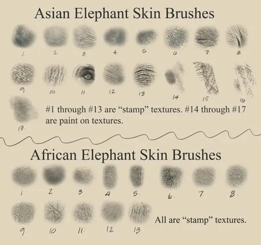 Custom Photoshop Brushes – Set 2 (Elephant Texture) 3 custom photoshop brushes – set 2 (elephant texture)2 84543