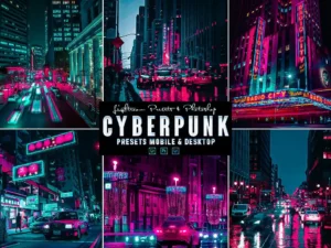 cyberpunk photoshop action & lightrom presets (3) 87719