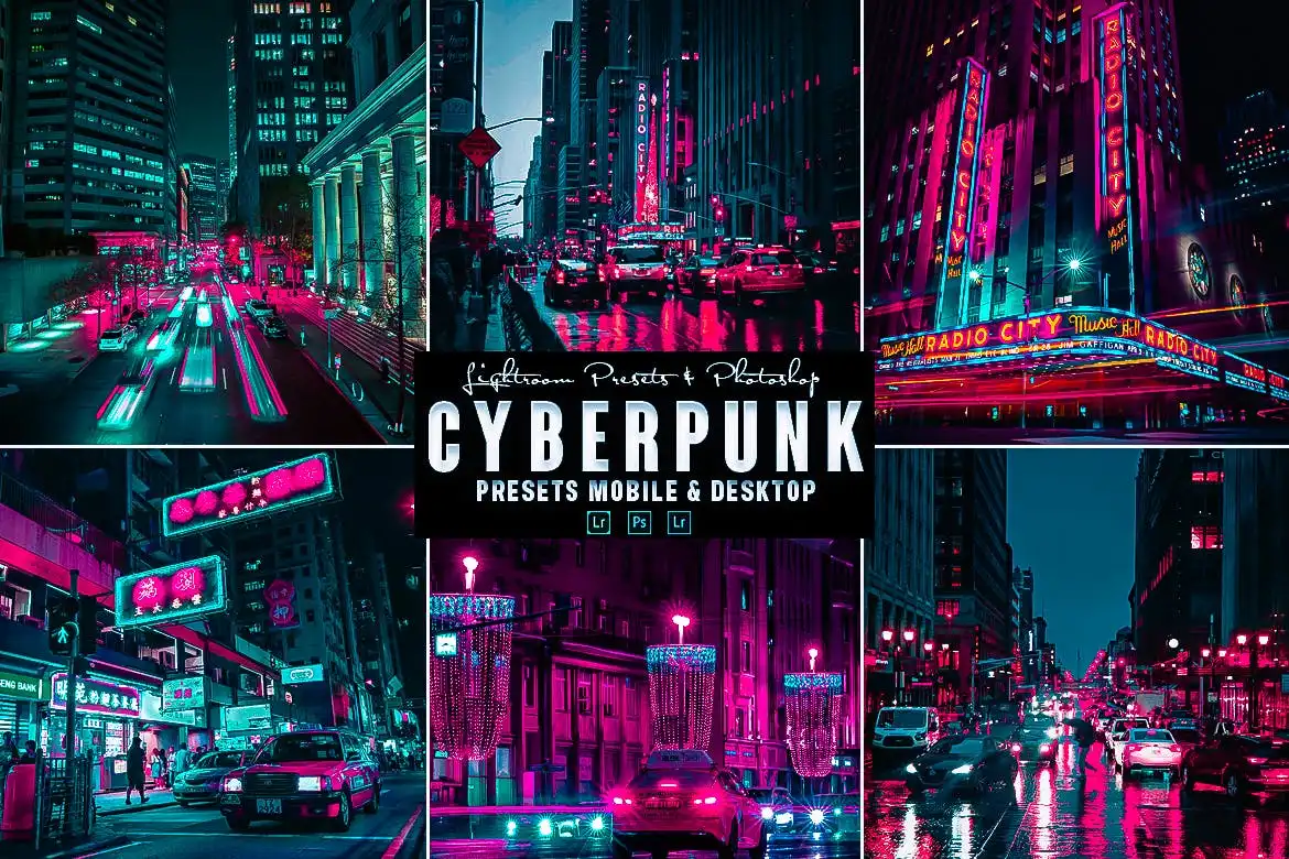 Cyberpunk Photoshop Action & Lightrom Presets