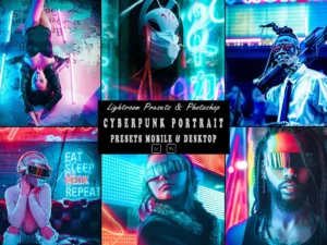 cyberpunk portrait photoshop action & lightrom (2) 87727