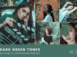 dark green tones action & lightroom preset (1) 88224