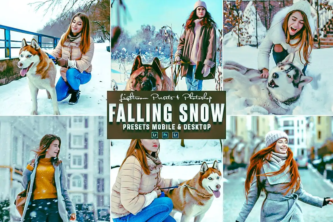 Falling Snow Photoshop Action &amp; Lightrom Presets