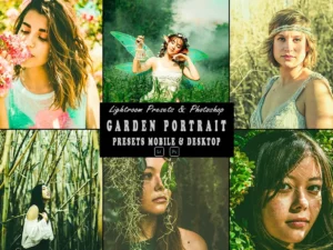 garden portrait photoshop action & lightrom preset (3) 87754