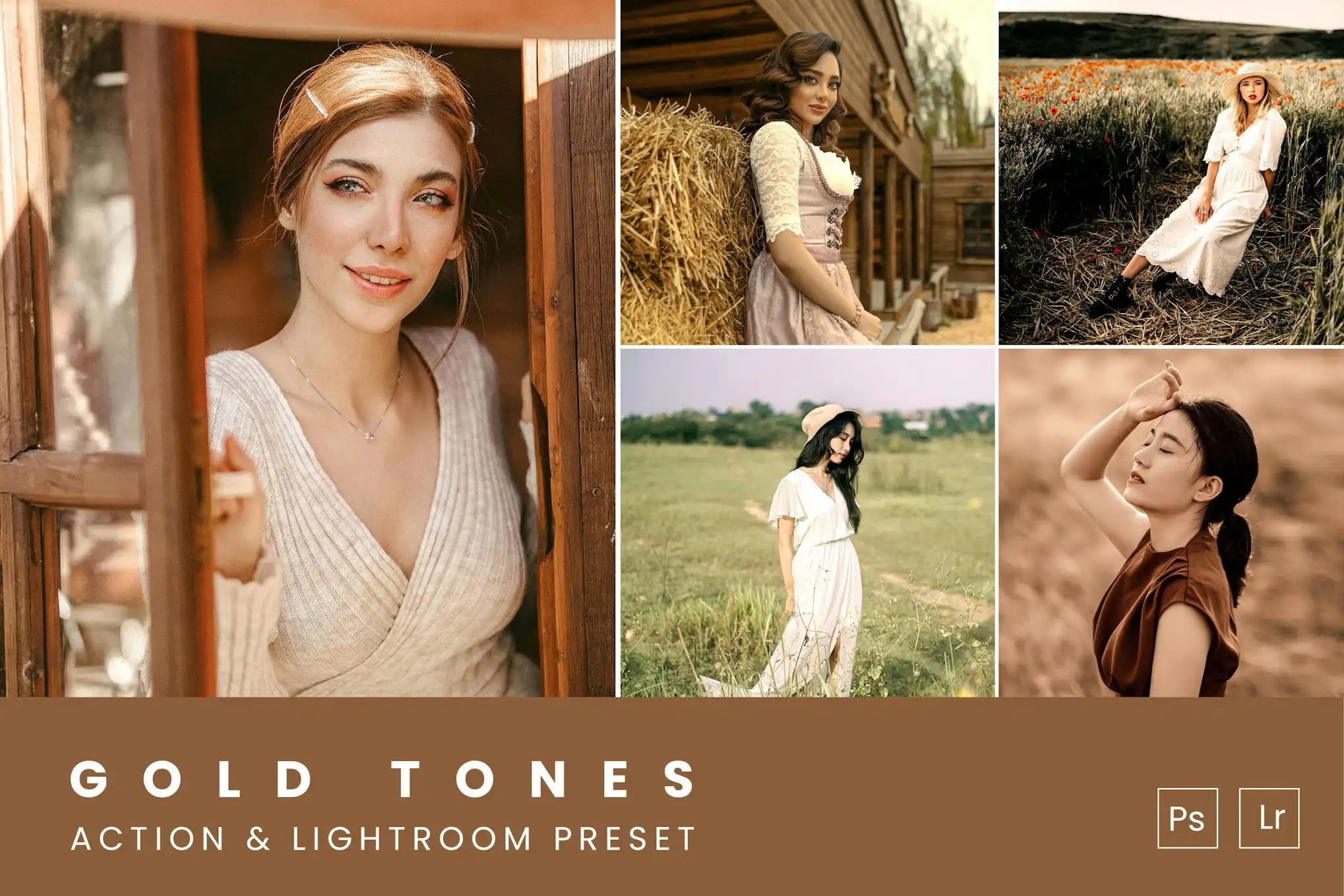 Gold Tones Action & Lightroom Preset