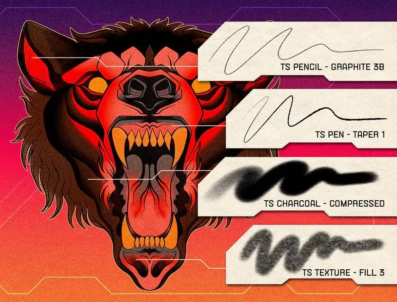 Power Tools - Tattoo Brushes for Procreate 7 power tools tattoo brushes for procreate (6) 84740