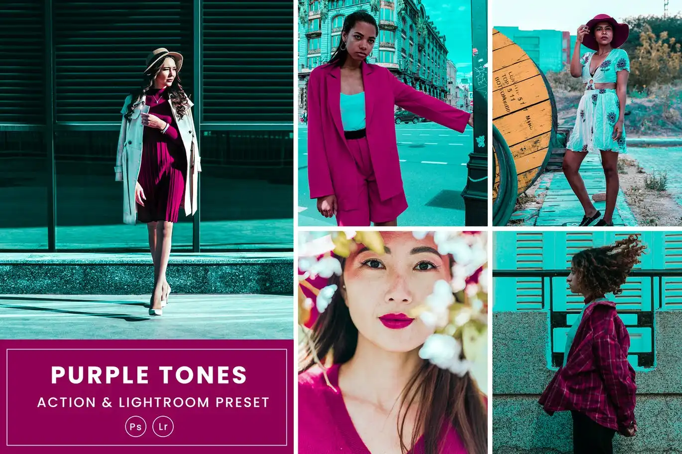 Purple Tones Action & Lightroom Presets