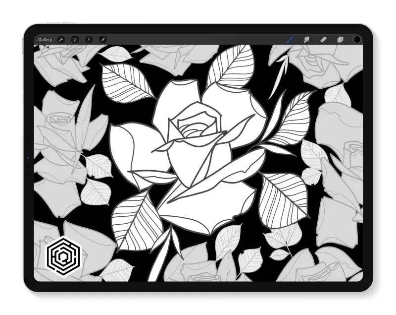 Roses Flash Stamps for Procreate