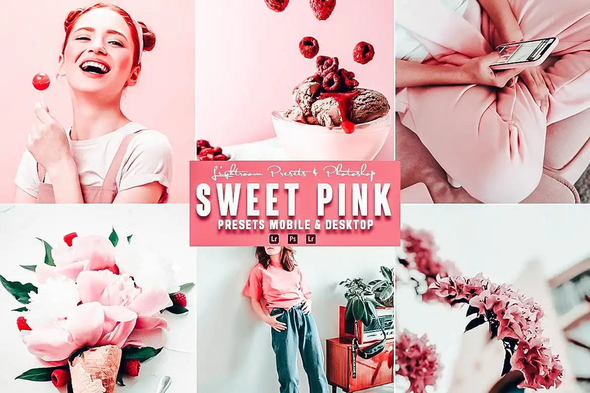 Sweet Pink Photoshop Action &amp; Lightrom Presets