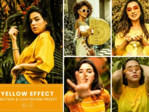yellow effect action & lightrom presets (6) 87243