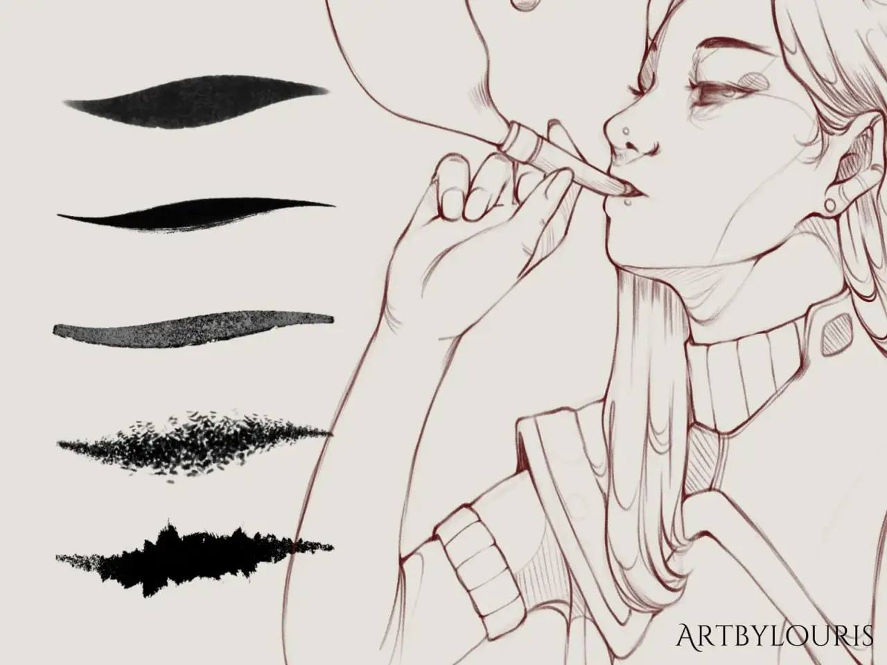 25 Fine Liner Digital Brushes for Procreate | Texture, Marker, Brush Pen | Best for Line art, Inking & Outline | Instant Download 4 25 fine liner digital brushes for procreate (4) 92511