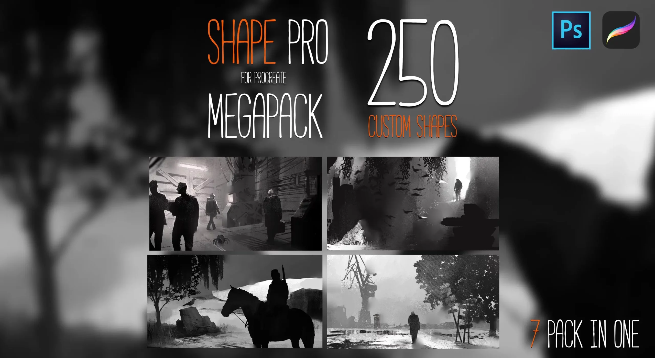 SHAPE PRO MEGAPACK for PROCREATE 5 and PHOTOSHOP 5 shape pro megapack for procreate 5 and photoshop6 92423