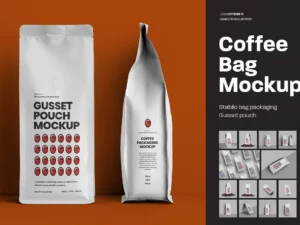 14 coffee bag mockups. side gusset1 93184