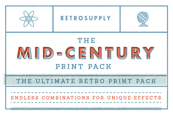 The Mid Century Print Pack Mega Bundle for Adobe Photoshop