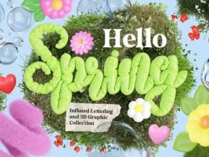 hello spring 3d lettering set32 93011