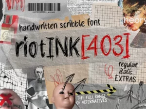 riotink. handwritten scribble font1 92651
