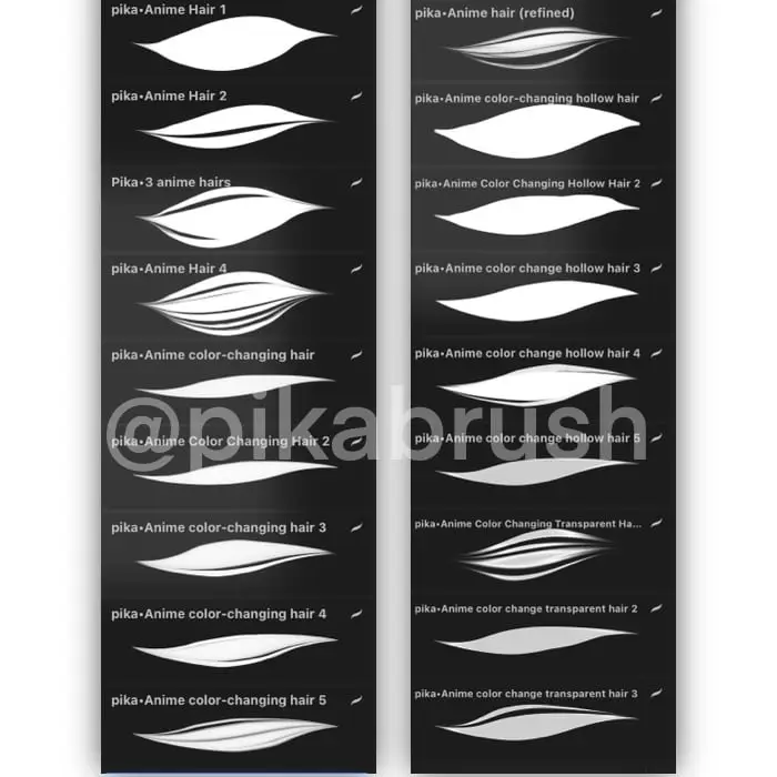 18 original anime hair brushes