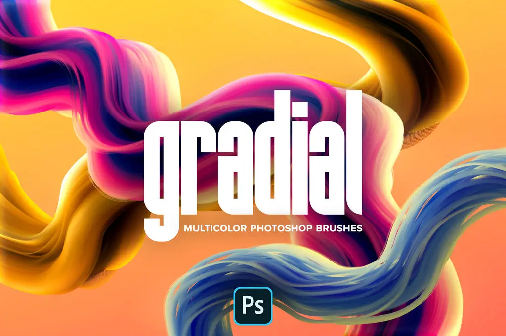 Adobe Photoshop Abstract Paint Brushes and Palettes Bundle - 24 Packs 4 gradial multicolor brushes (photoshop) 93529