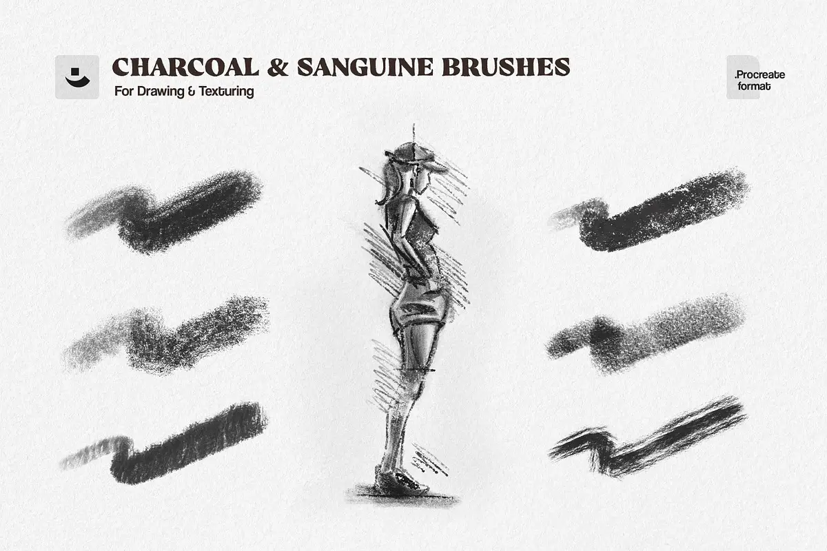 Charcoal Sketch Procreate Brushes 3 charcoal sketch procreate brushes2