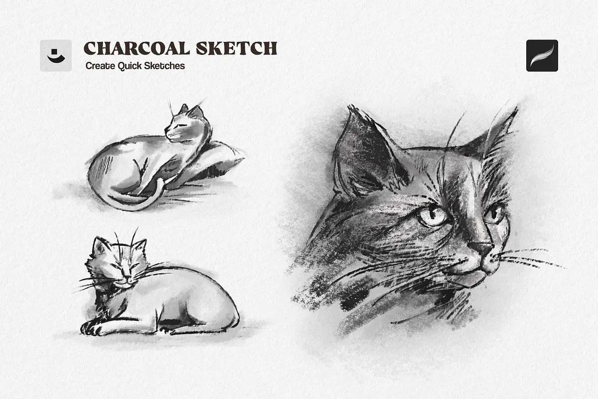 Charcoal Sketch Procreate Brushes 7 charcoal sketch procreate brushes5