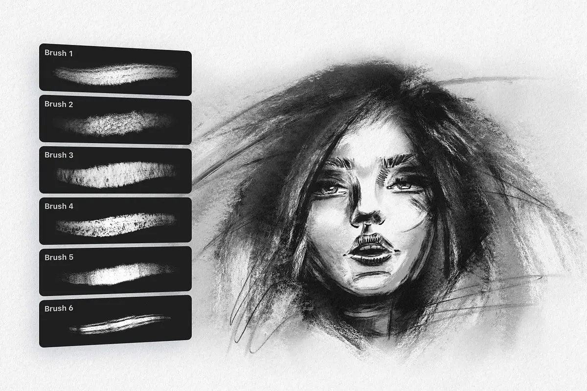 Charcoal Sketch Procreate Brushes 5 charcoal sketch procreate brushes7
