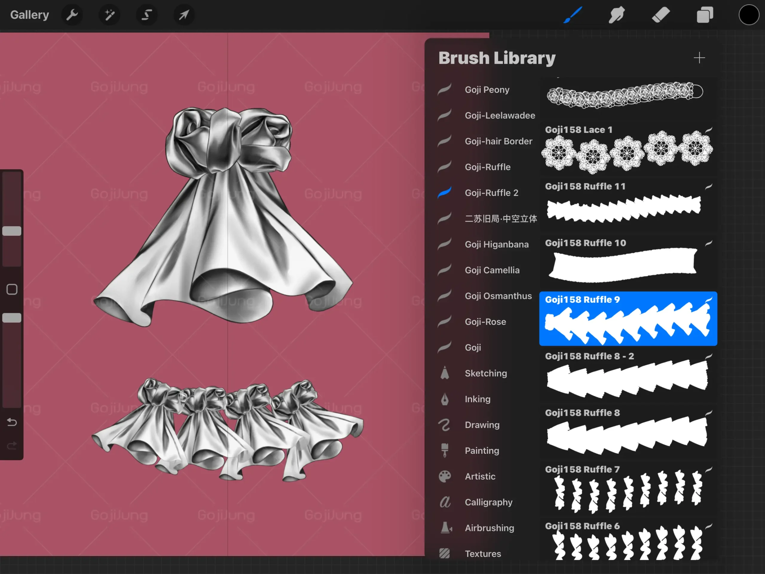 Ruffle brushes ver.2 by GojiJung158 6 ruffle brushes ver.2 by gojijung1584 93569