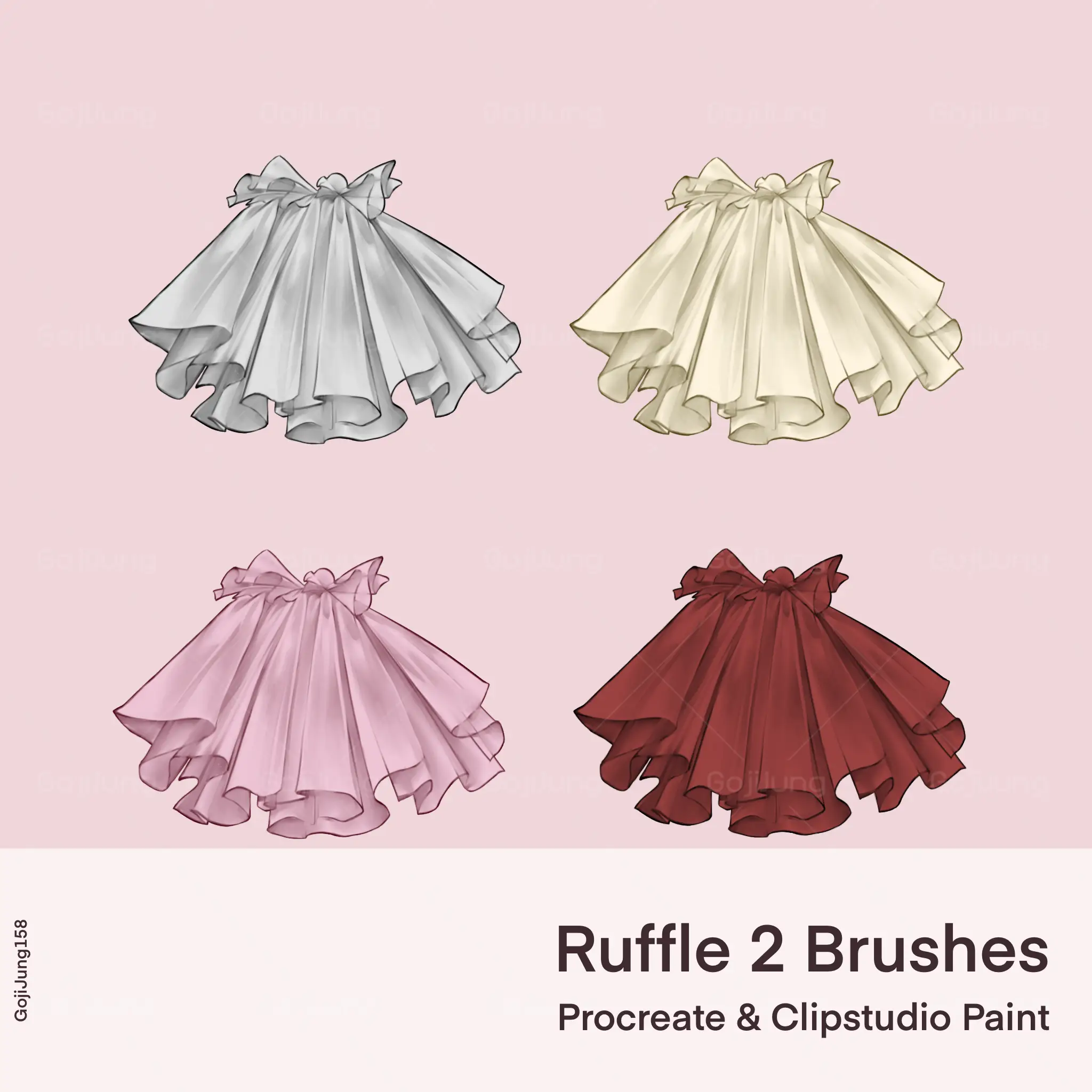 Ruffle brushes ver.2 by GojiJung158 7 ruffle brushes ver.2 by gojijung1585 93568
