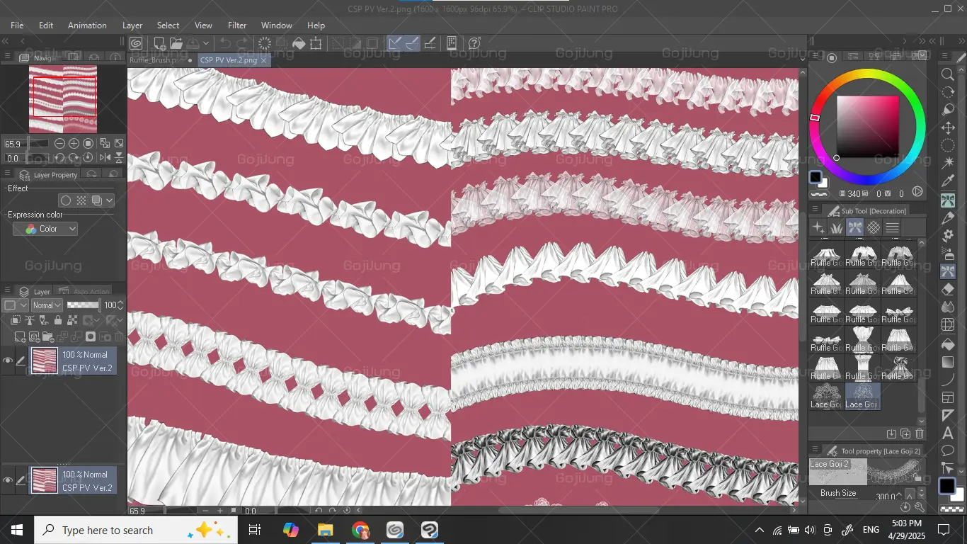 Ruffle brushes ver.2 by GojiJung158 8 ruffle brushes ver.2 by gojijung1586 93567