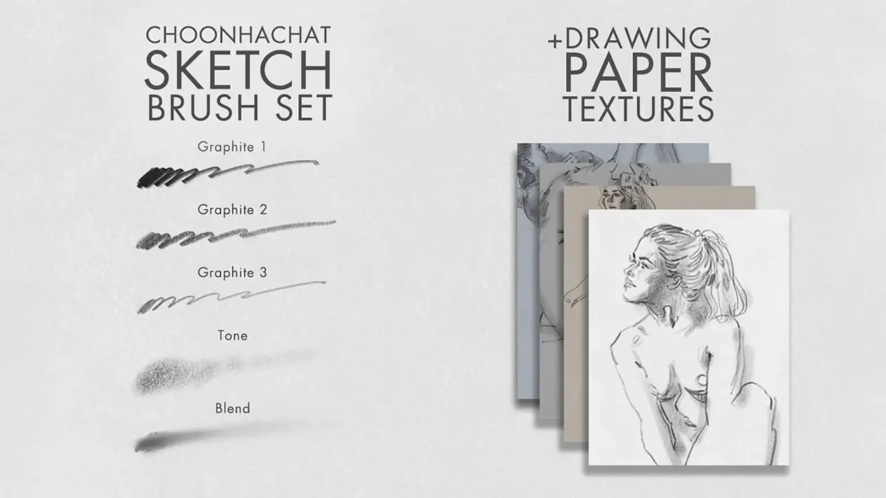 Choonhachat SKETCH - Procreate/Photoshop/CS Paint Pencil Brush Set 3 sketch pencil brushes for procreate, photoshop, csp (1) 93536