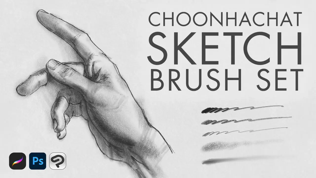 Choonhachat SKETCH - Procreate/Photoshop/CS Paint Pencil Brush Set