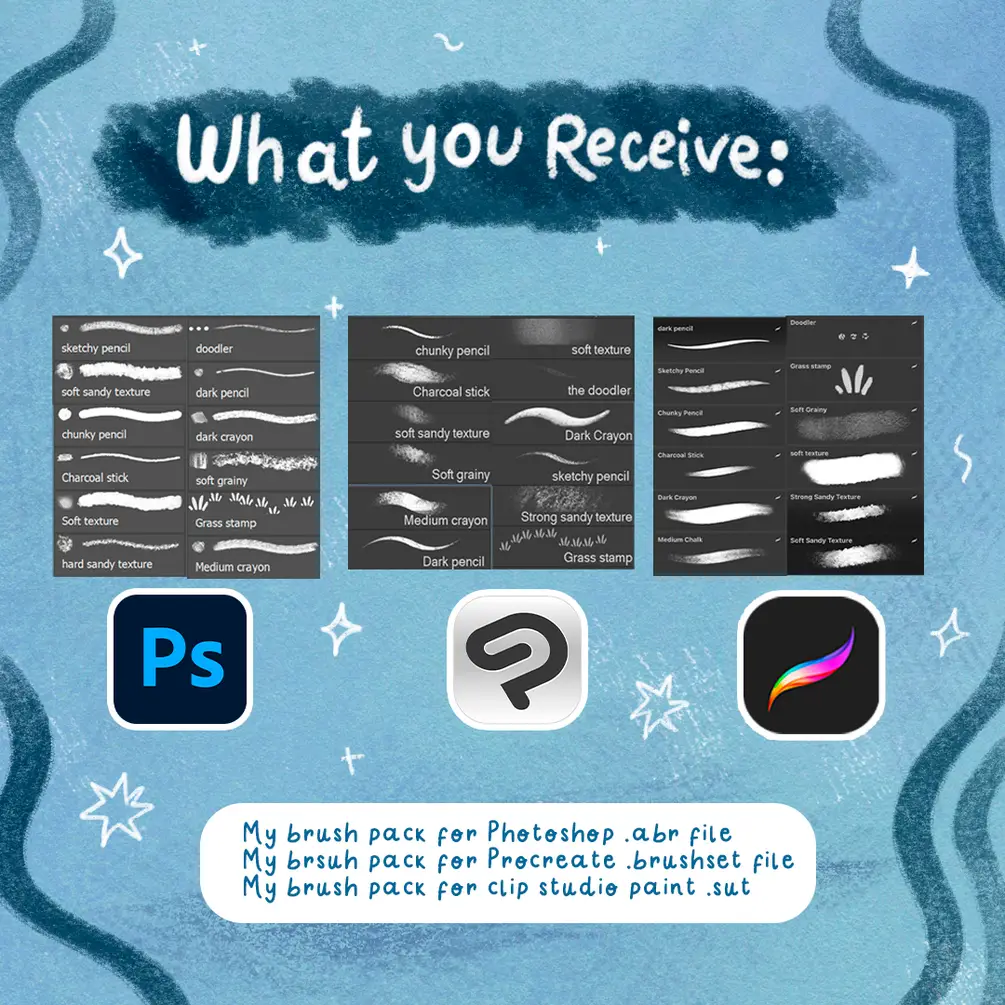 The Artist box: brush pack for Clip Studio, Procreate & Photoshop 3 the artist box brush pack for clip studio, procreate & photoshop (5) 93800