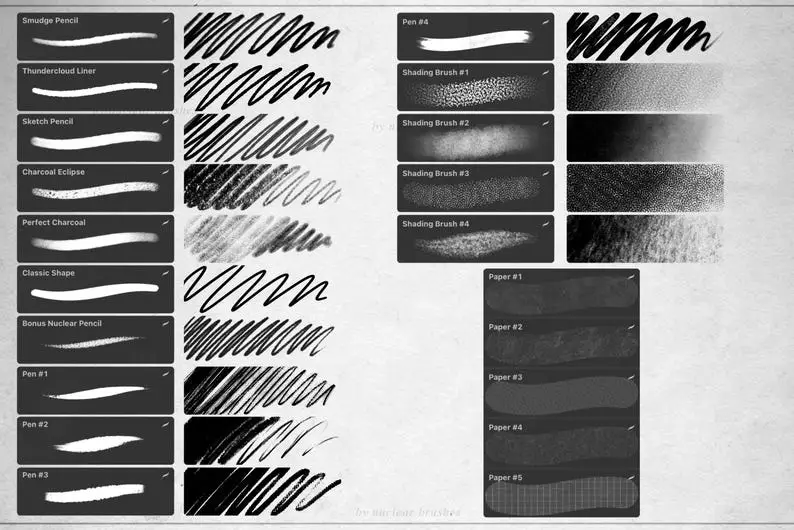 Hatching Procreate Brushes, Crosshatching And Shading Brush Pack, 55+ Professional Sketching Brushes, Realistic Pencil & Pen Texture Brushes 6 hatching procreate brushes 2