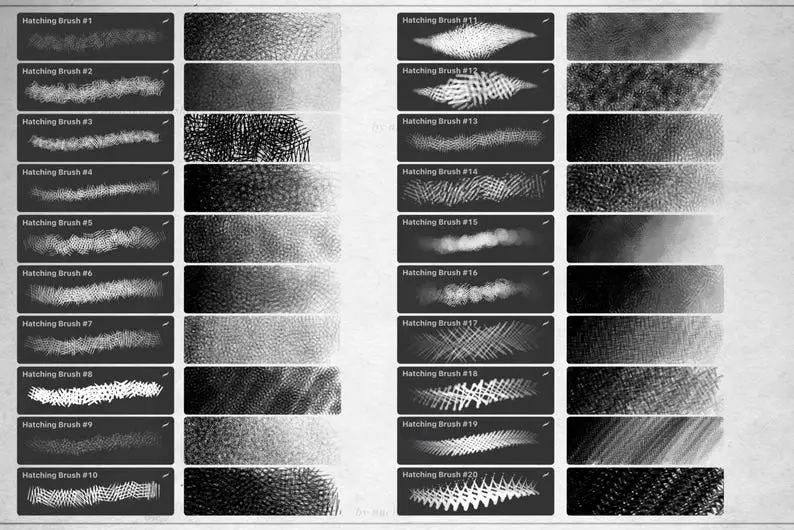 Hatching Procreate Brushes, Crosshatching And Shading Brush Pack, 55+ Professional Sketching Brushes, Realistic Pencil & Pen Texture Brushes 9 hatching procreate brushes 5