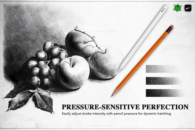 Hatching Procreate Brushes, Crosshatching And Shading Brush Pack, 55+ Professional Sketching Brushes, Realistic Pencil & Pen Texture Brushes 5 hatching procreate brushes 6